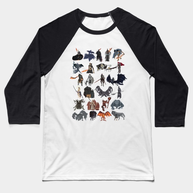 Dark Souls 3 - All bosses (complete edition) Baseball T-Shirt by DigitalCleo